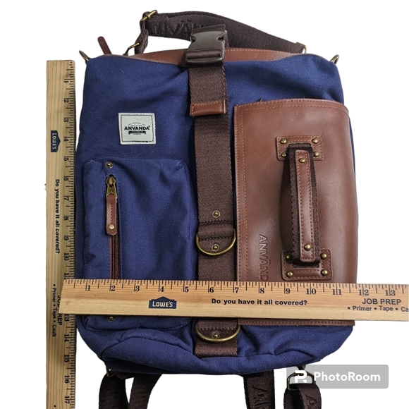 ANVÄNDA A Great Freakin Bag Blue Canvas Vegan Leather Padding Multi Purpose Use - Picture 12 of 16